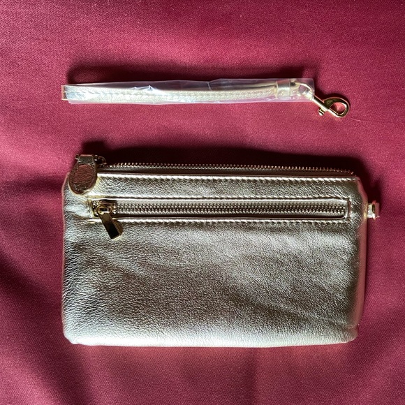 Gold wristlet organizer zip wallet - Picture 7 of 9